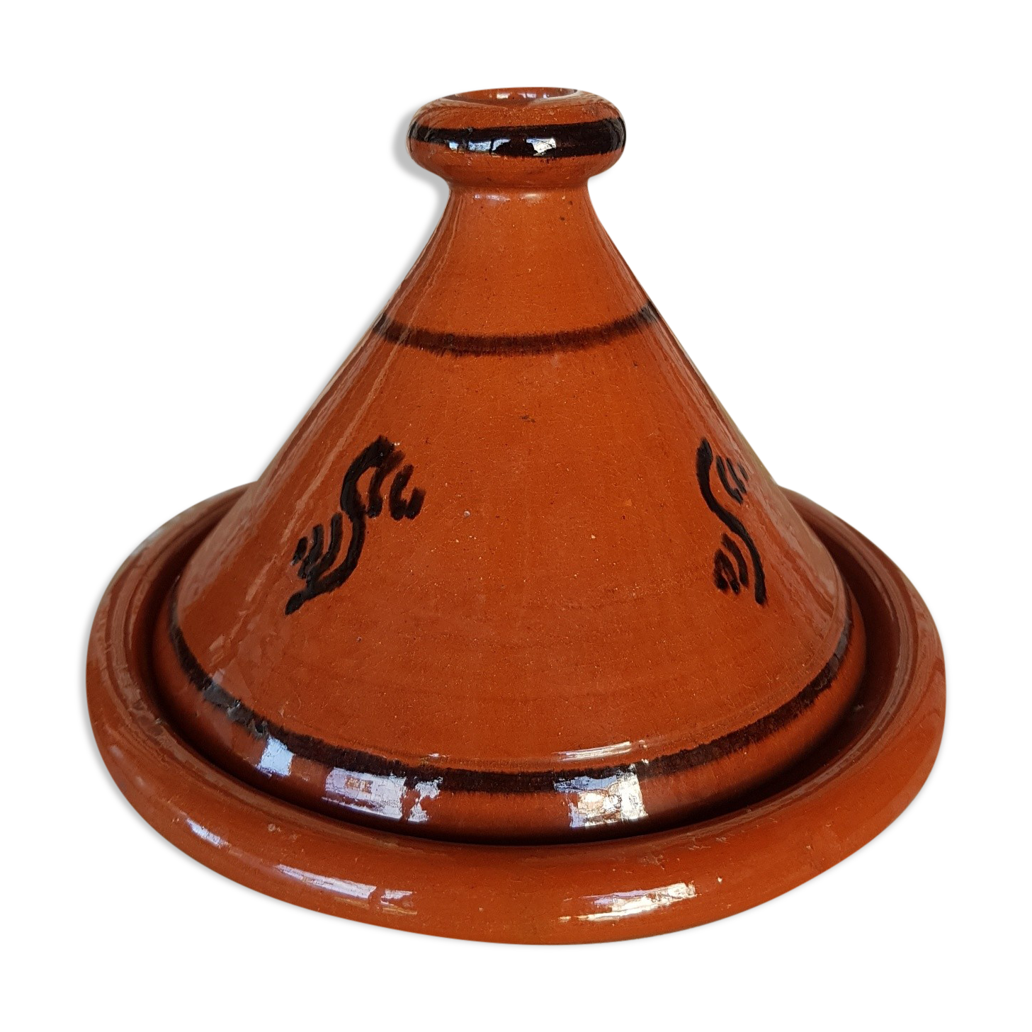 Enamelled terracotta tagine dish
