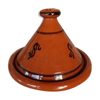 Enamelled terracotta tagine dish