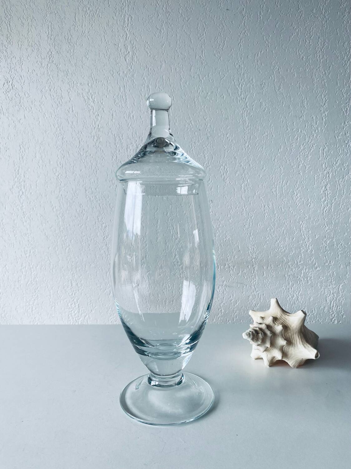Large apothecary-shaped glass bottle