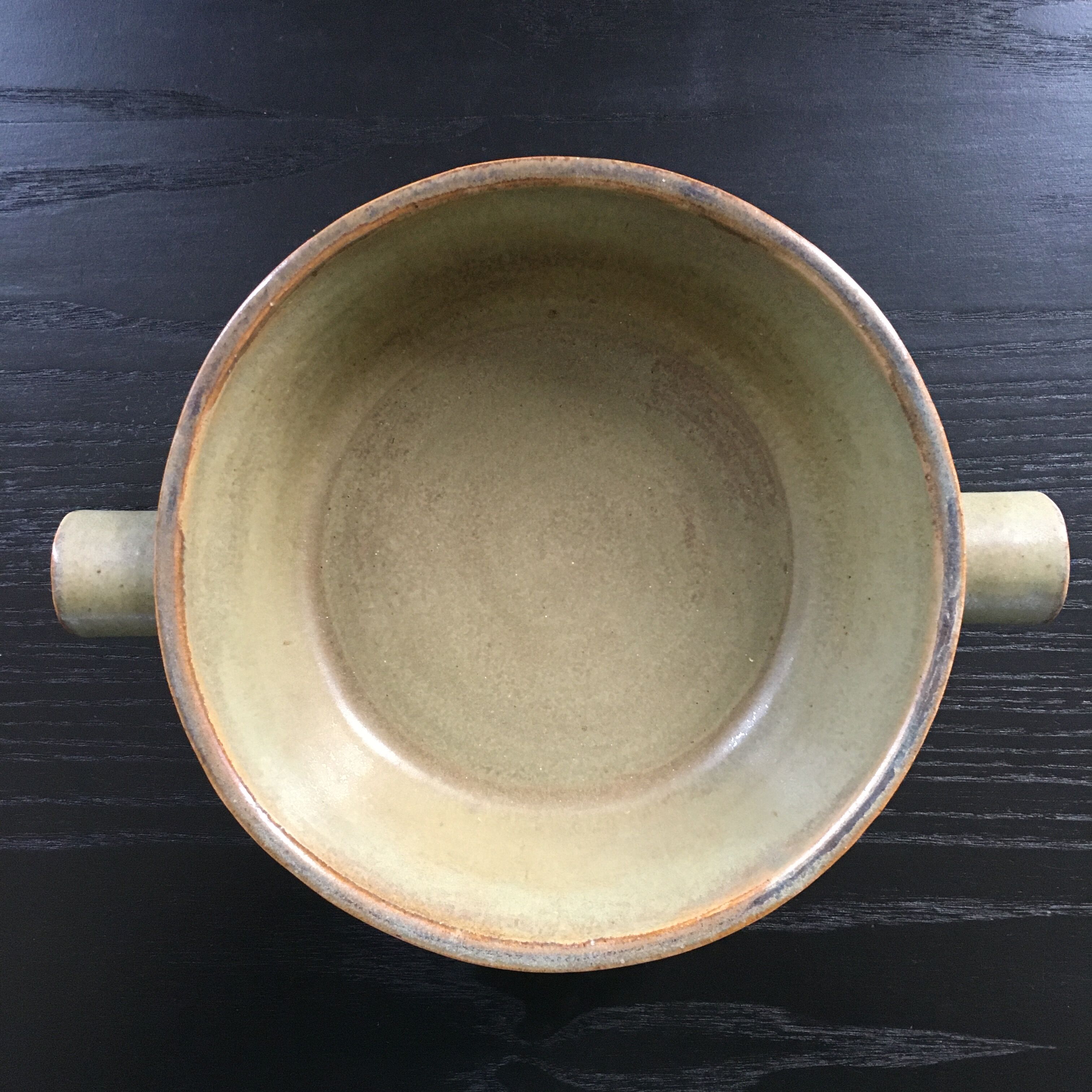 Green stoneware dish