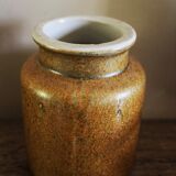 Vase, Glazed Vintage Stoneware Pot for Interior Use