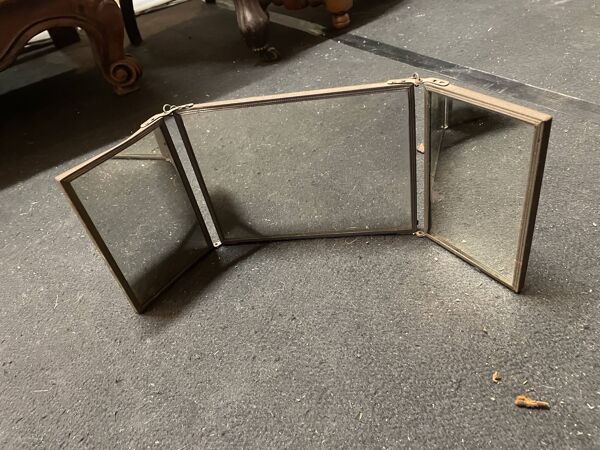 Miroir barbier triptyque