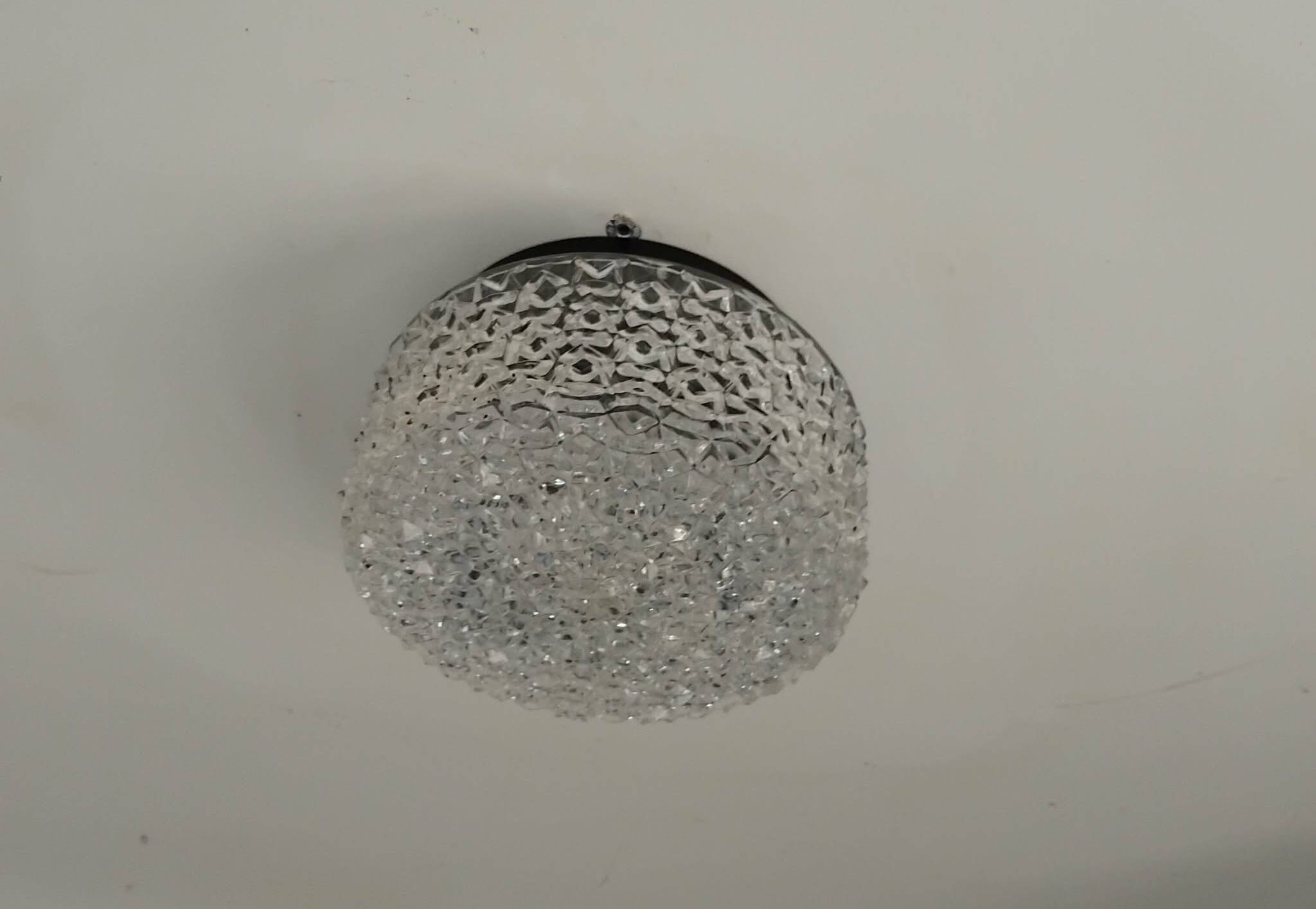 Moulded glass ceiling light from the 60s/70s.