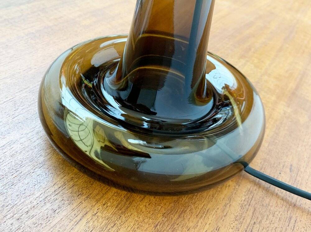 Vintage Danish table lamp model Fleur in glass by Michael Bang for Holmegaard, 1970s.