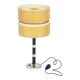 Lampe de table tchèque Art Déco en acier chromé, hêtre et parchemin, années 1940