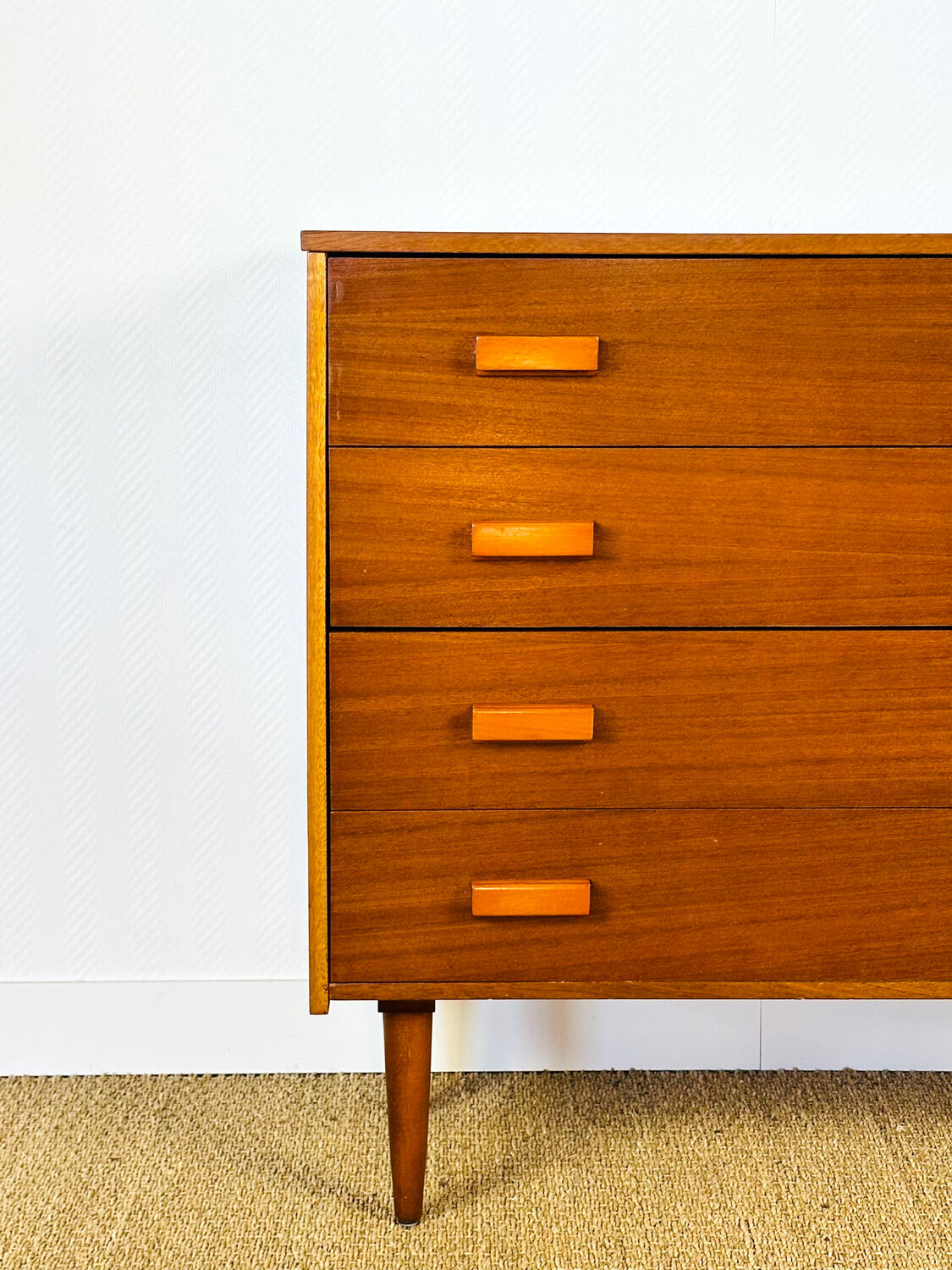 Scandinavian teak chest of drawers from the 1960s.