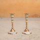 Pair of vintage brass and mother-of-pearl candlesticks