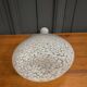 Pitcher vase in the shape of a gourd 1940 gray speckled on a white background