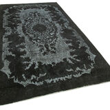 Hand-knotted antique turkish 1970s 167 cm x 300 cm black rug