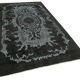 Hand-knotted antique turkish 1970s 167 cm x 300 cm black rug