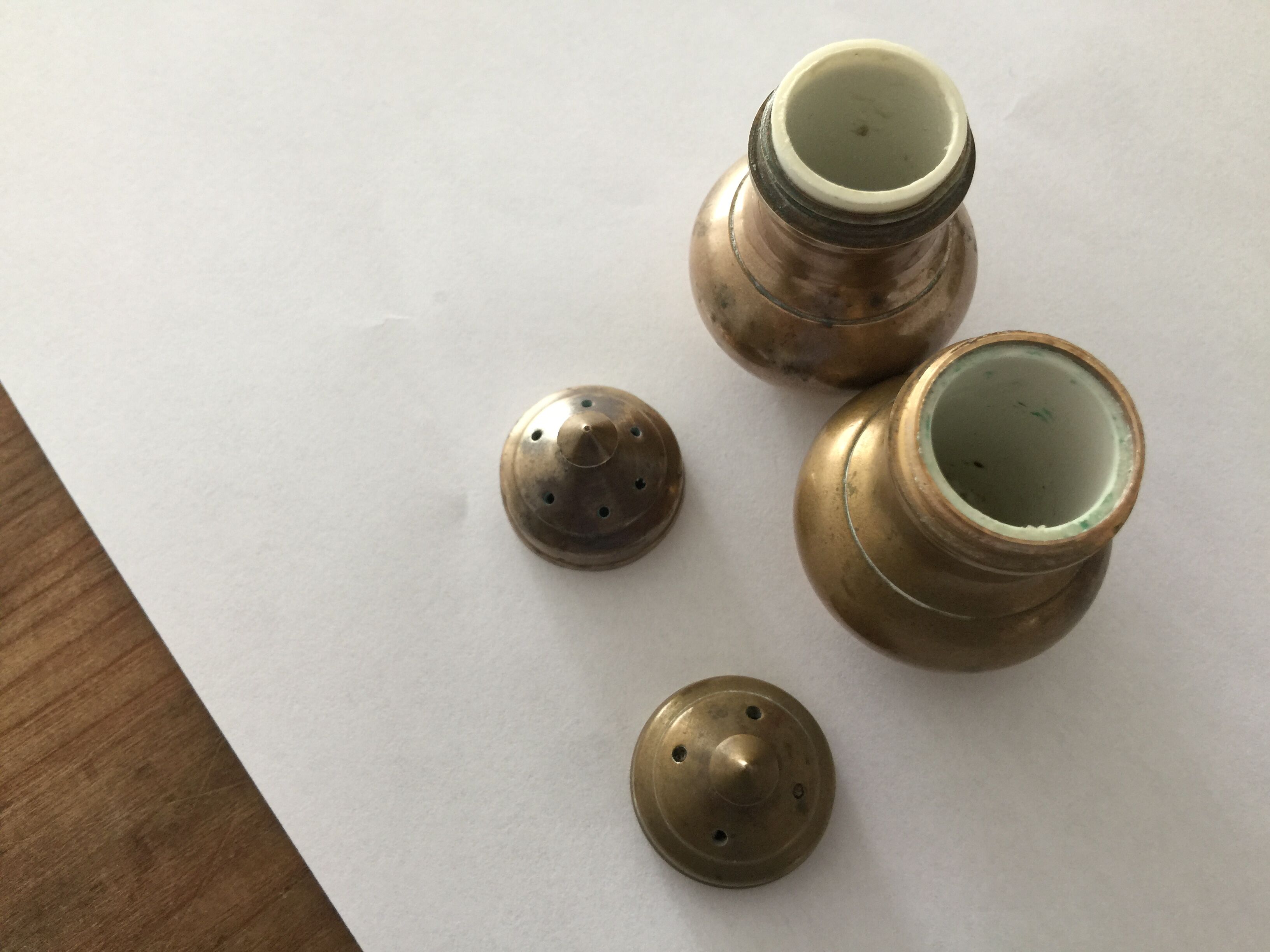 Brass salt and pepper