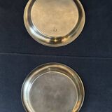 Pair of art deco coasters Christofle, Luc Lanel, Undulations model