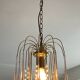 Vintage brass chandelier with glass drop pendants