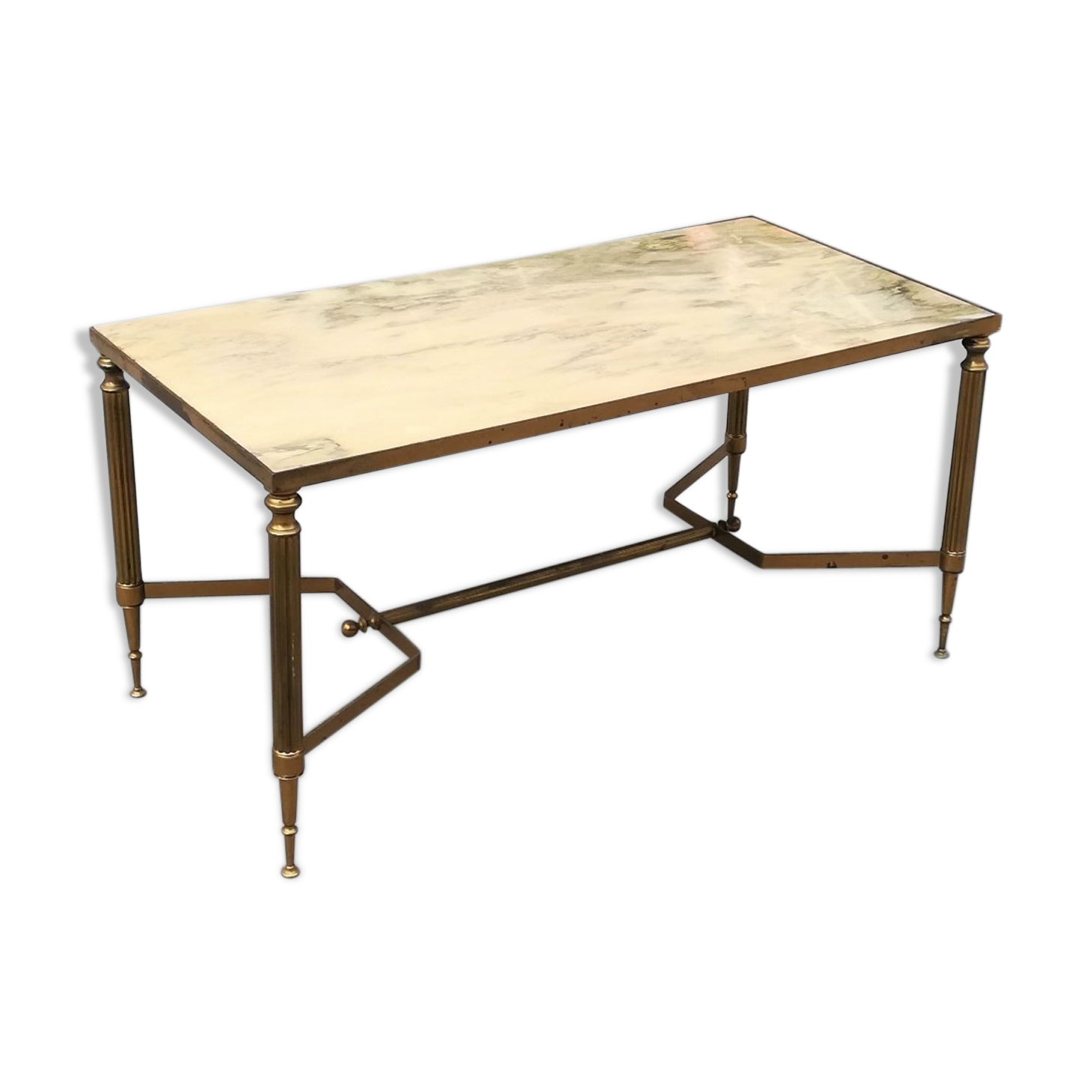 Brass and marble 1960s coffee table
