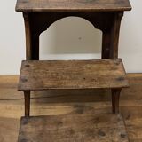 Walnut bookcase step stool