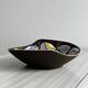 Dish, hand-painted ceramic basket, artistic design.