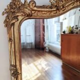Large gilded mirror louis XV rockery  142x99cm