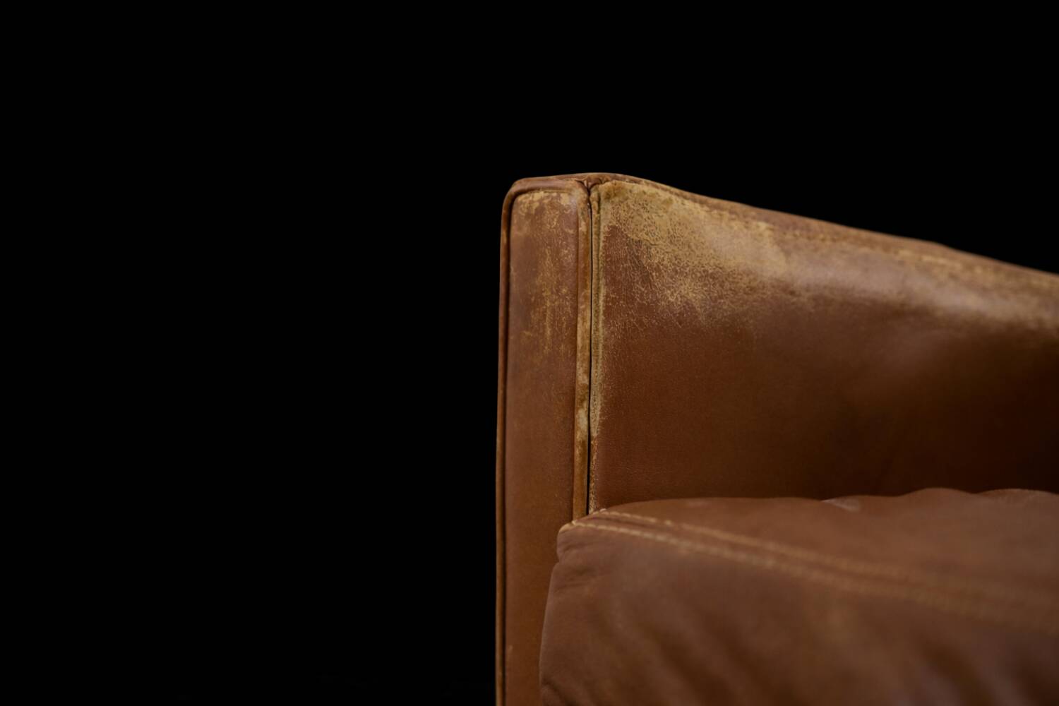 Vintage Mid-Century Danish Modern Brown Leather Easy Chair Model 39