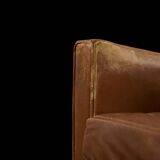 Vintage Mid-Century Danish Modern Brown Leather Easy Chair Model 39