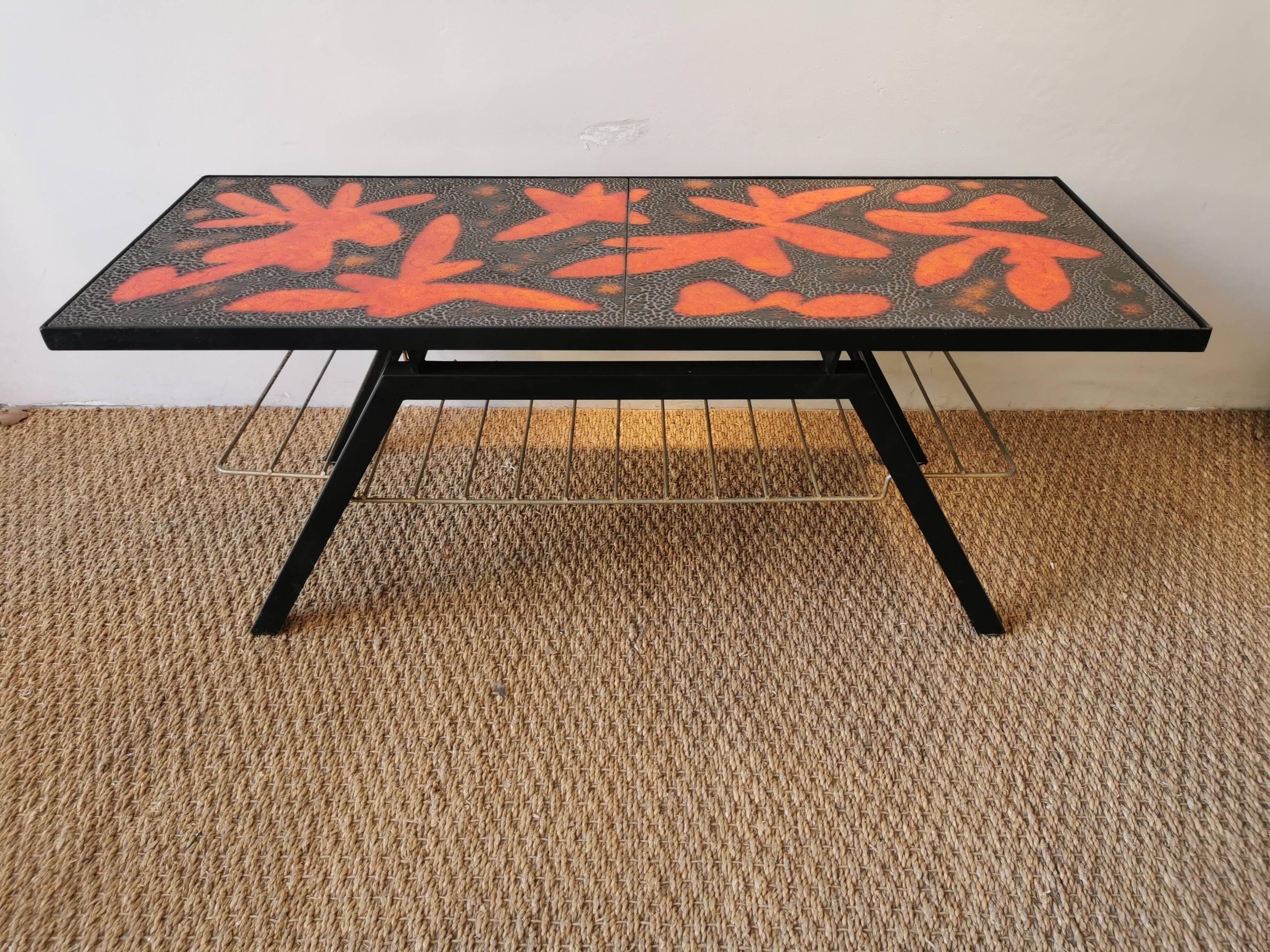 Coffee table of the "cloutier brothers" in lava stone 50s