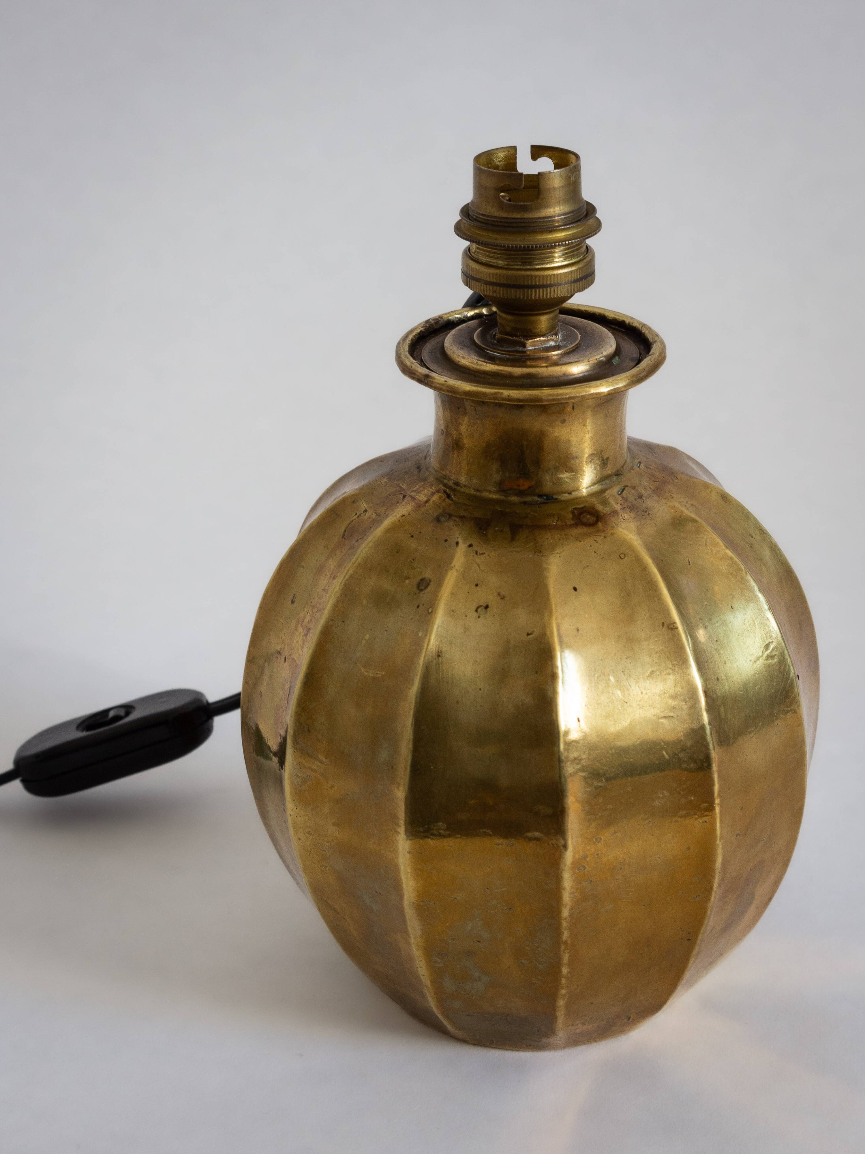 Faceted brass ball lamp base, 1940s
