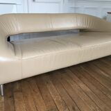 Léolux sofa in beige leather/cream new