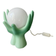 Ceramic hand lamp and opaline globe