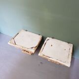 Early 20th Century French Plaster Wall Consoles In A Church Architectural Style