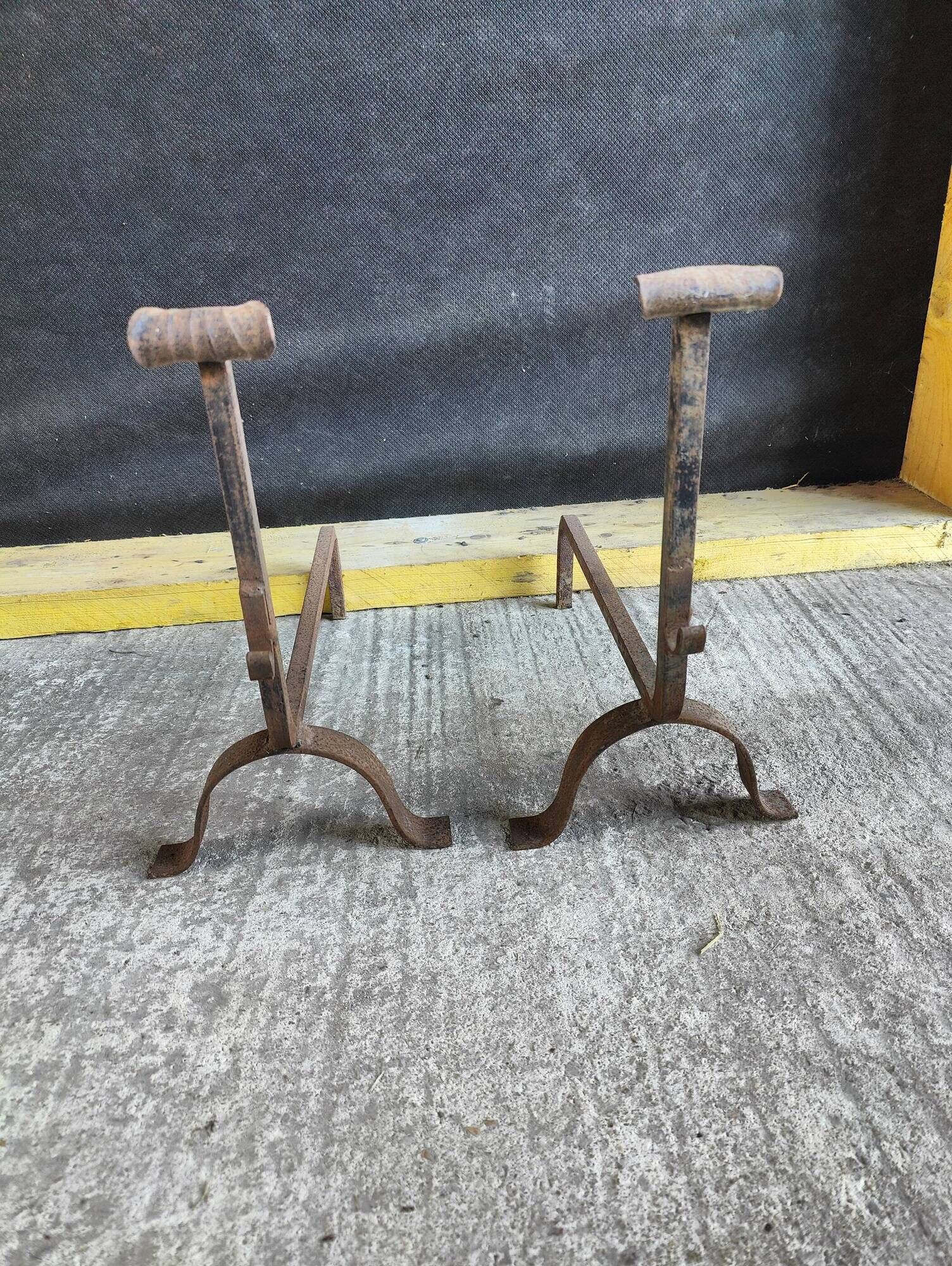 Pair of fire dogs - wrought iron