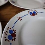 9 Assiettes plate anciennes VF Paris 'pommettes'