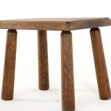 Brutalist oak side table / stool