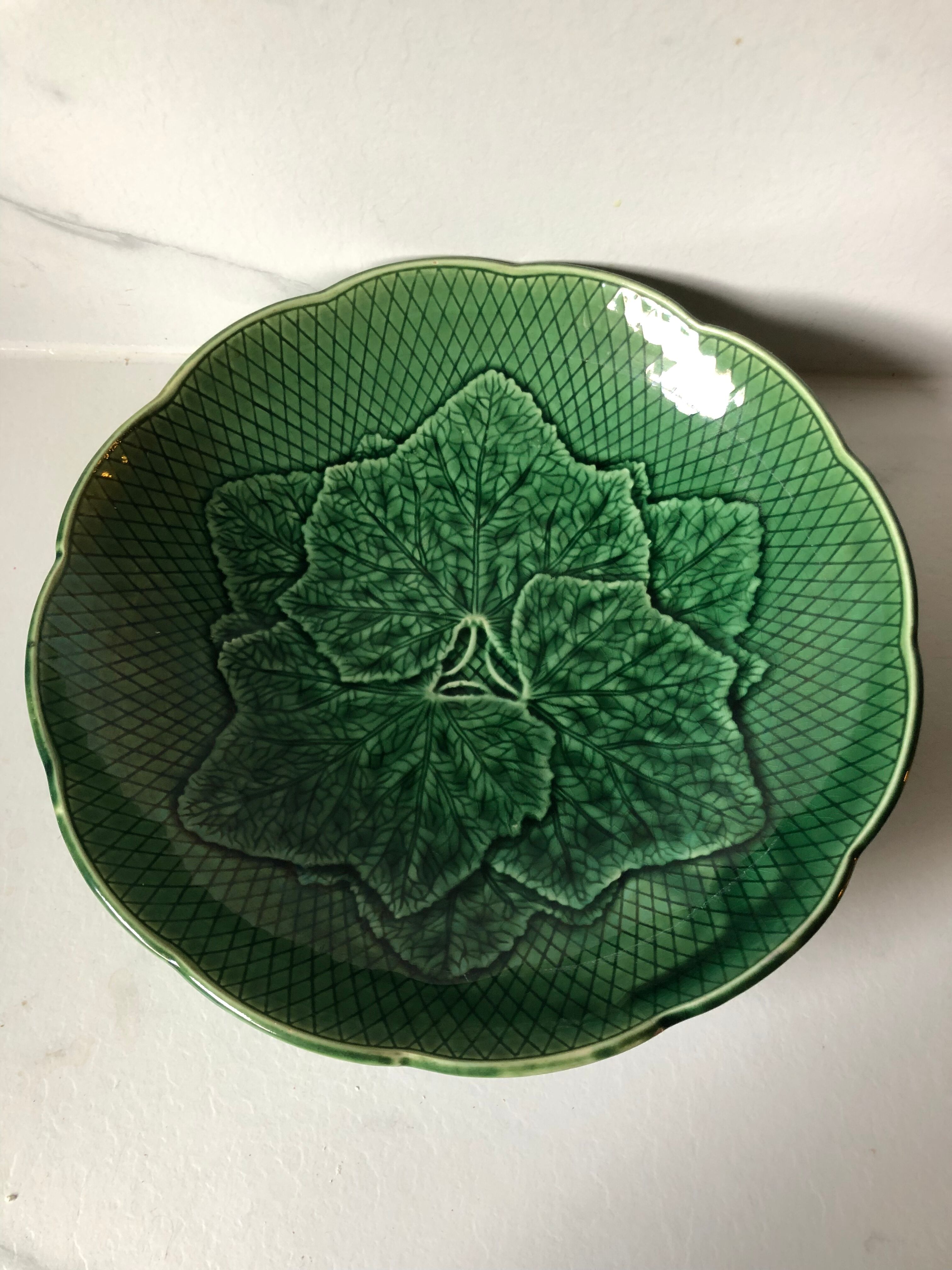 Vintage dish in green earthenware Gien