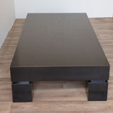 Modernist coffee table in black lacquered wood 1970