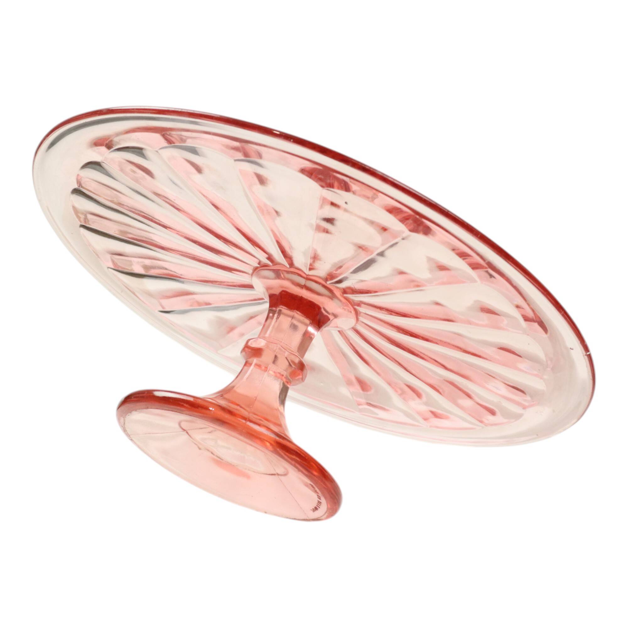 Pink Rosaline Art Deco Cake Stand Pastry Dish Scailmont
