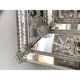 Venetian Rectangular Floreal Hand-Carving Wall Mirror in Murano Glass Style