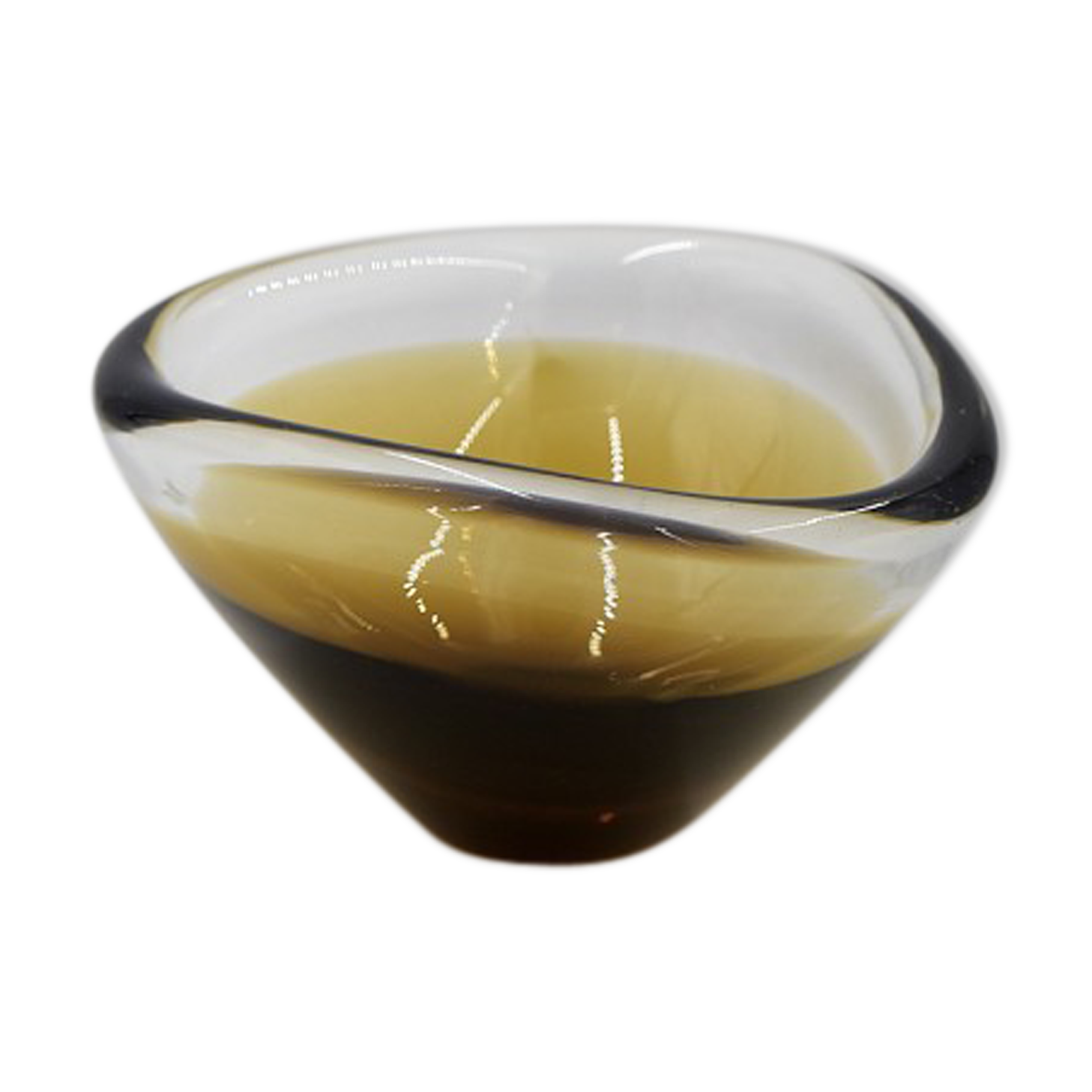 Scandinavian Sommerso gold brown glass bowl, 1950s