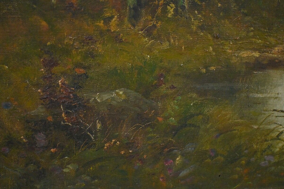 Tableau « Mare sous les Bois » signé A. Salvignac – Début XXe