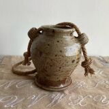 Pot vase with handles pyrite stoneware Truchon Corsica