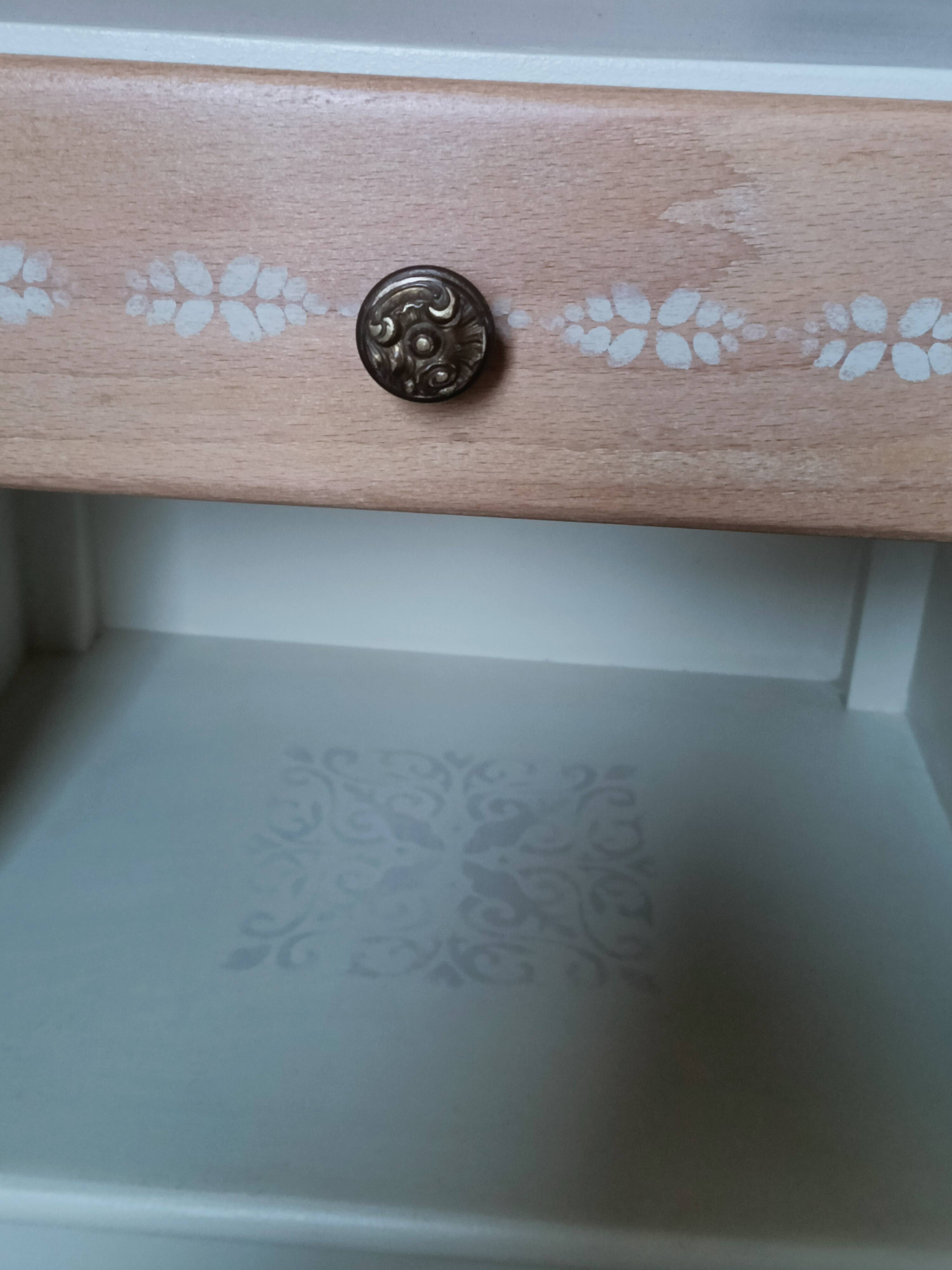 Restored vintage bedside table - Scandinavian style - unique piece