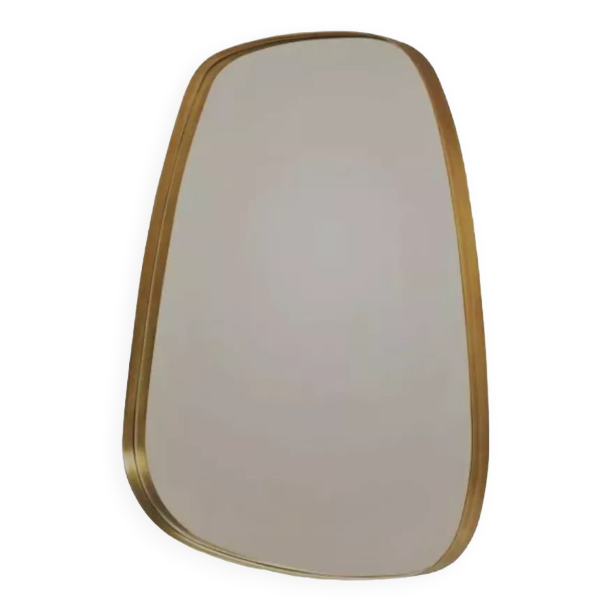 Rear view mirror and free form brass outline 75x65cm