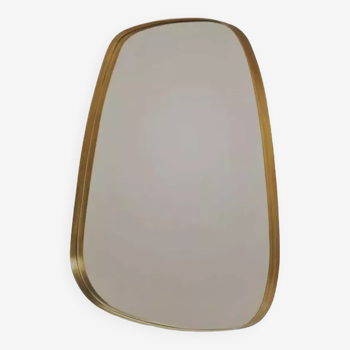 Rear view mirror and free form brass outline 75x65cm