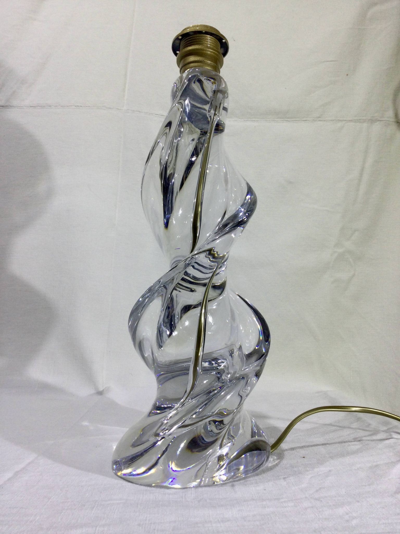 Pied de lampe en cristal de Sèvres