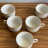 5 golden porcelain cups