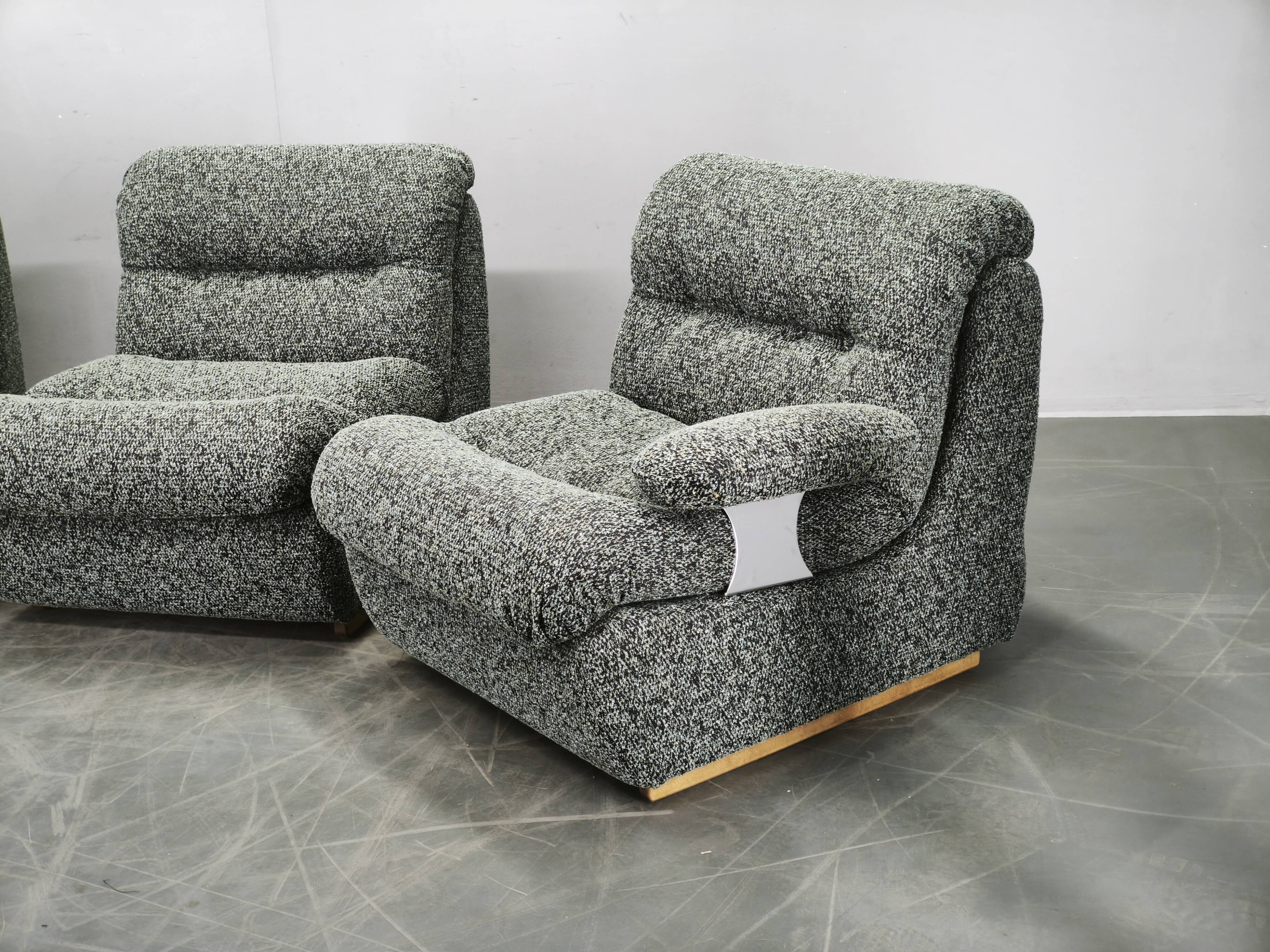 1970s Czechoslovak Space Age Four-Piece Sculptural Modular Sofa