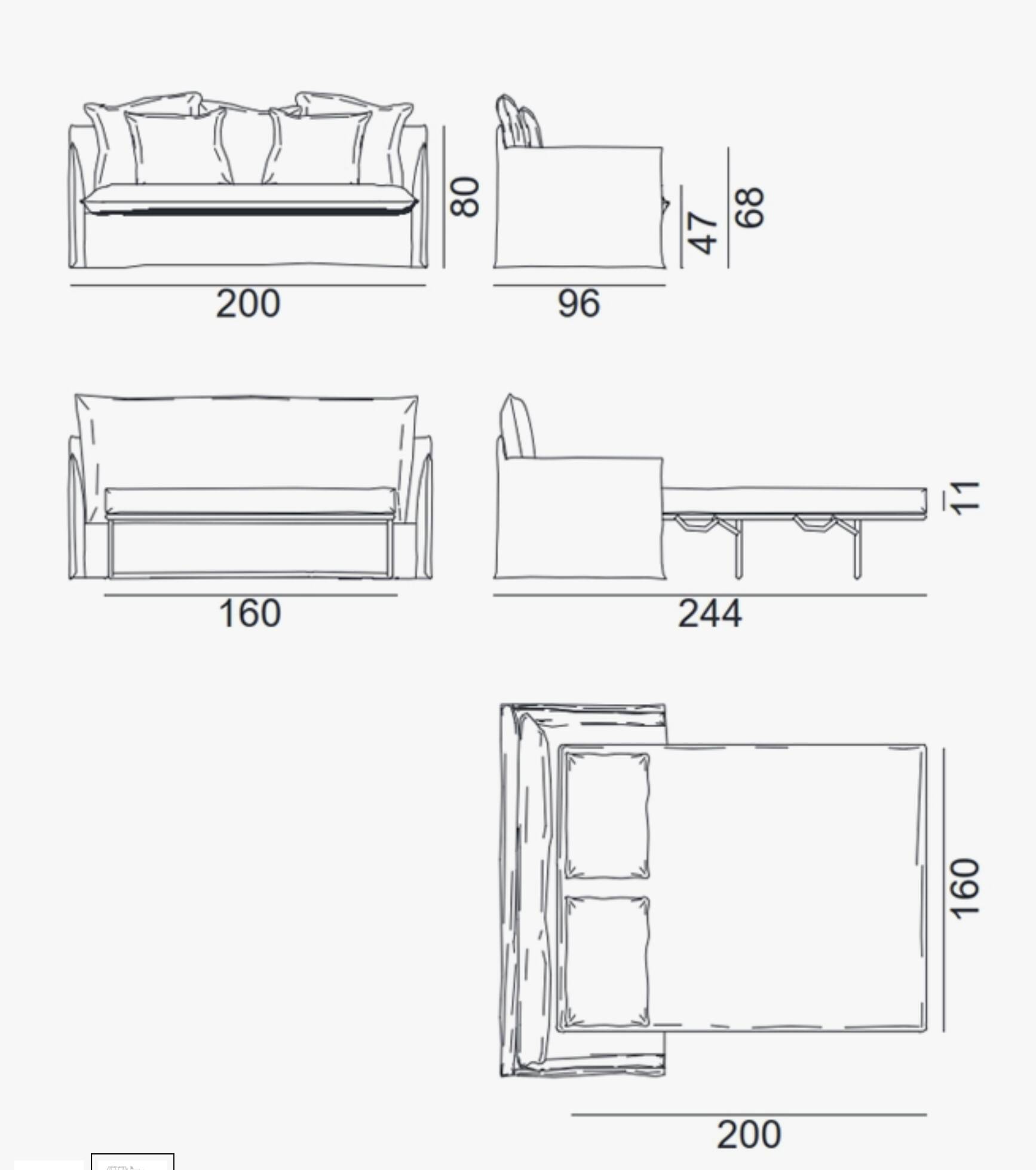 Convertible sofa GHOST 15 Paola Navone for GERVASONI
