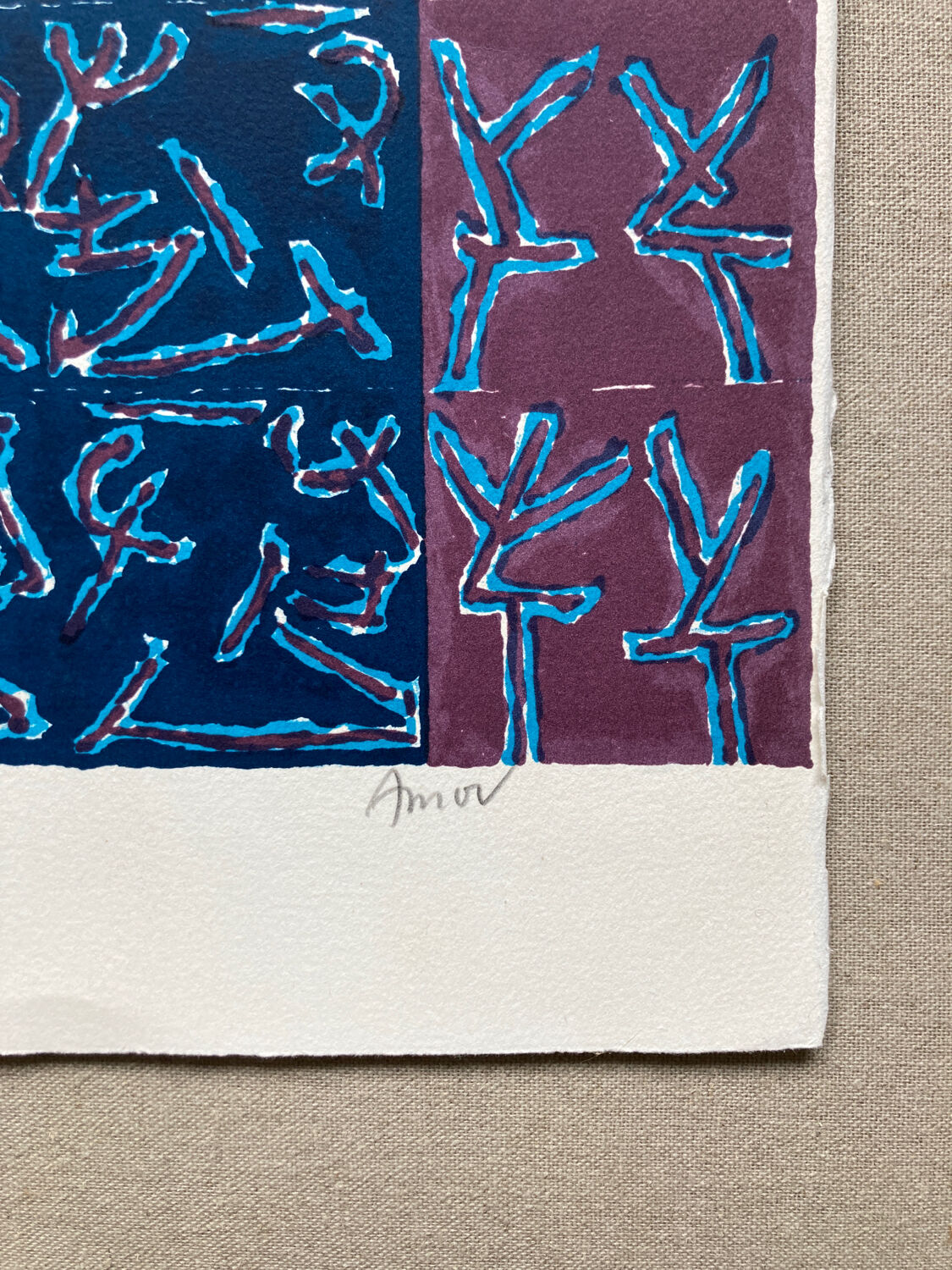 Lithograph signed Ouanes Amor 1970