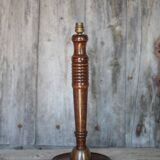 Vintage lamp, vintage lamp base, wooden and copper lamp base, lamp