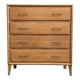 Vintage chest of drawers with compass feet, oak, original patina, 1950s