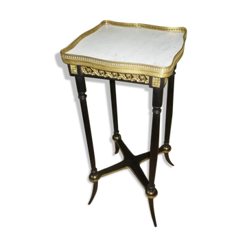 Napoleon III side table with marble top and openwork gallery.