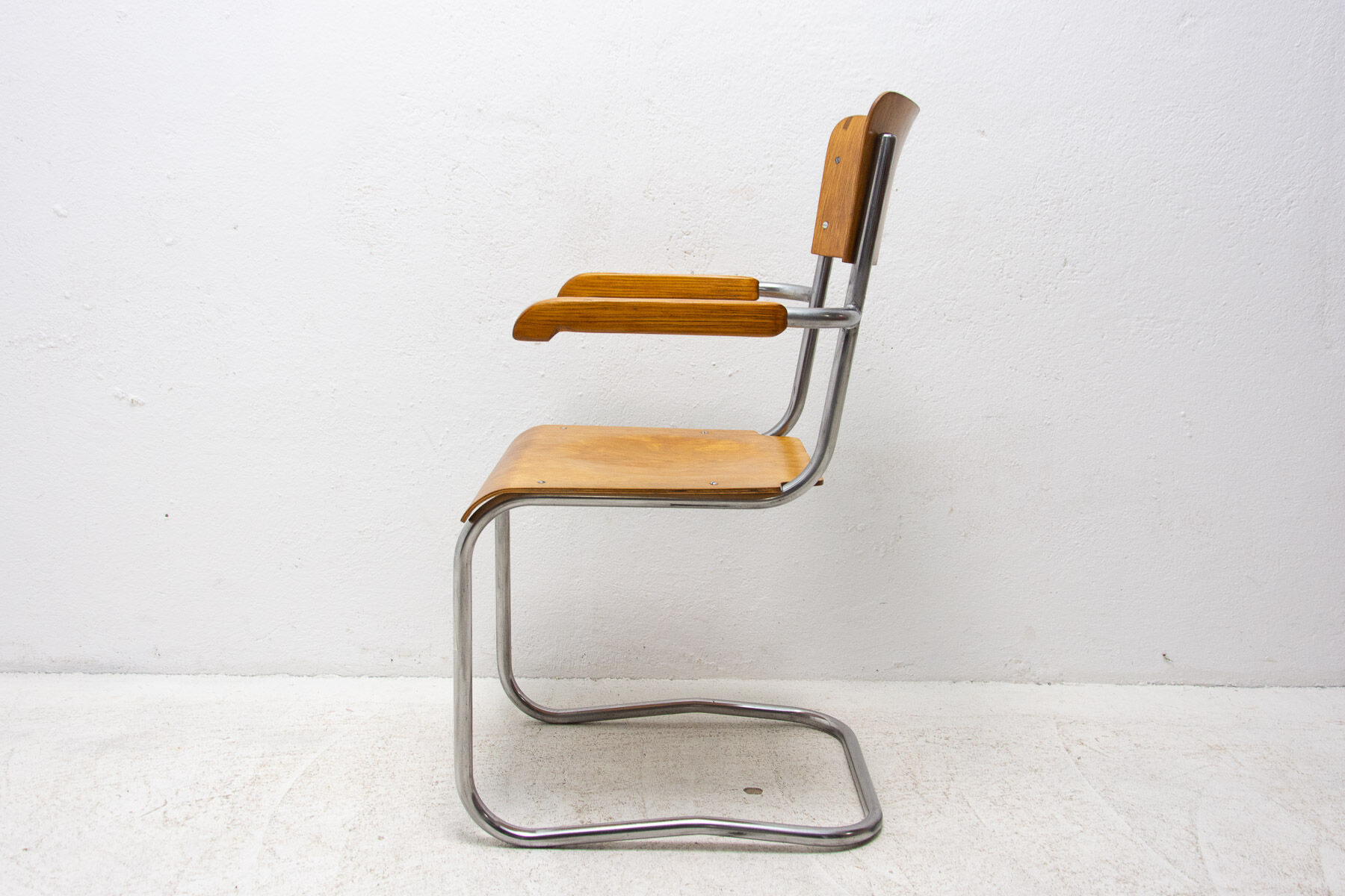 Modernist B43F tubular desk chair by Mart Stam, 1950s